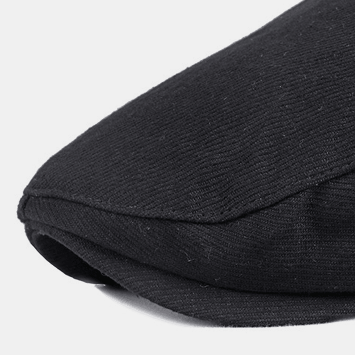 Men Striped Berets Cotton Casual Sunscreen Brief Flat Caps Newsboy Hat Peaked Cap Forward Cap - MRSLM