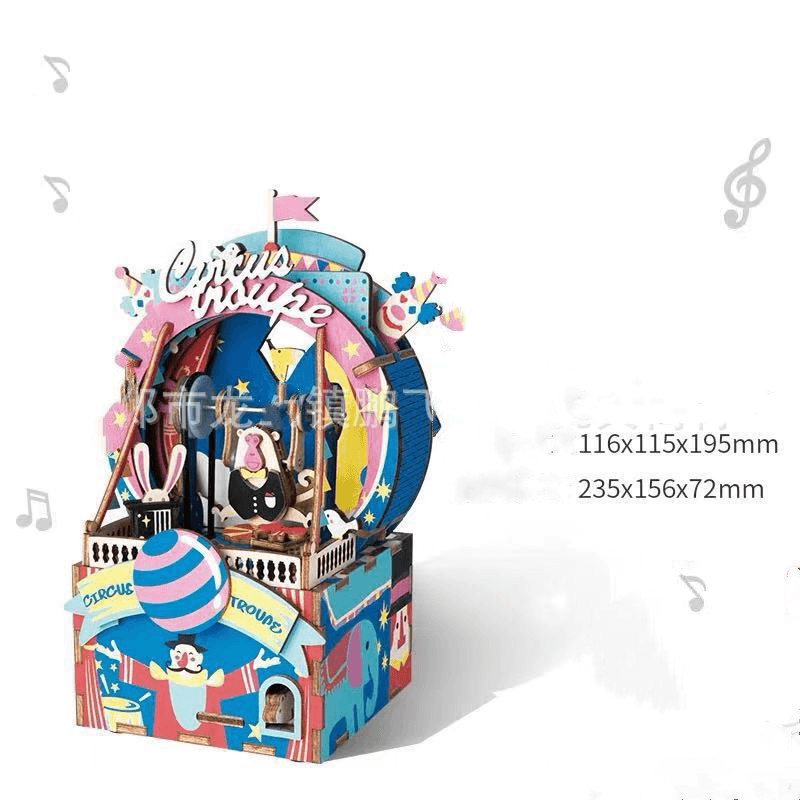 Ruodang Music Box 3D Wooden Puzzle Diy Enlightening Boys and Girls 3D Puzzle Gift Wholesale Customization - MRSLM