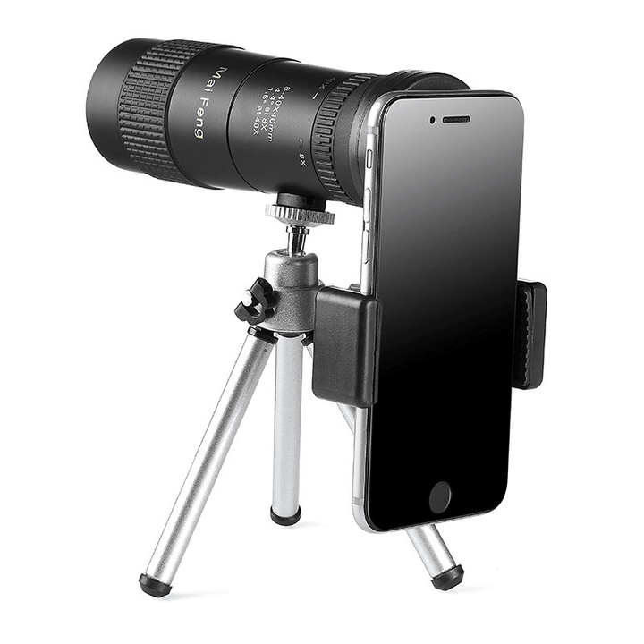 MAIFENG 8-40X40 Outdoor Portable Zoom Monocular HD Optic BAK4 Day Night Vision Telescope+Tripod+Phone Clip Holder - MRSLM