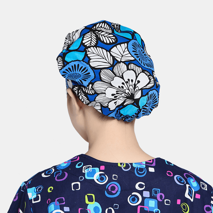 Cotton Printed Fluffy Cap Surgical Cap Scrub Caps Textile Dust Cap - MRSLM