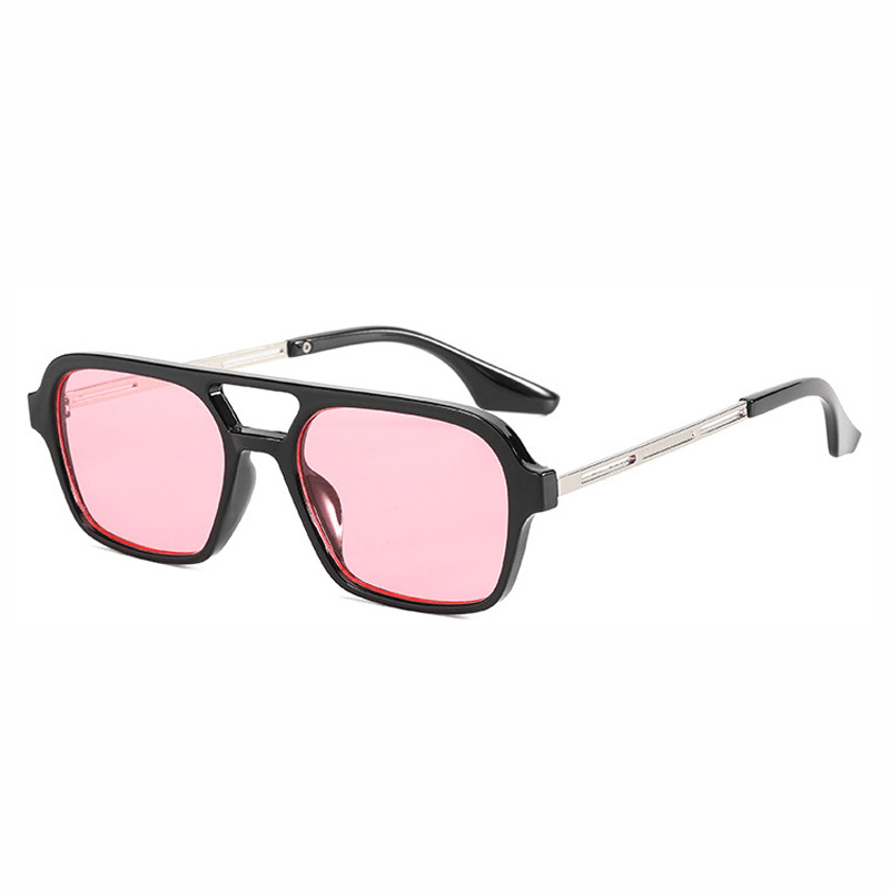 Sunglasses Star with the Same Retro Black Frame Double Beam Plain Glasses - MRSLM