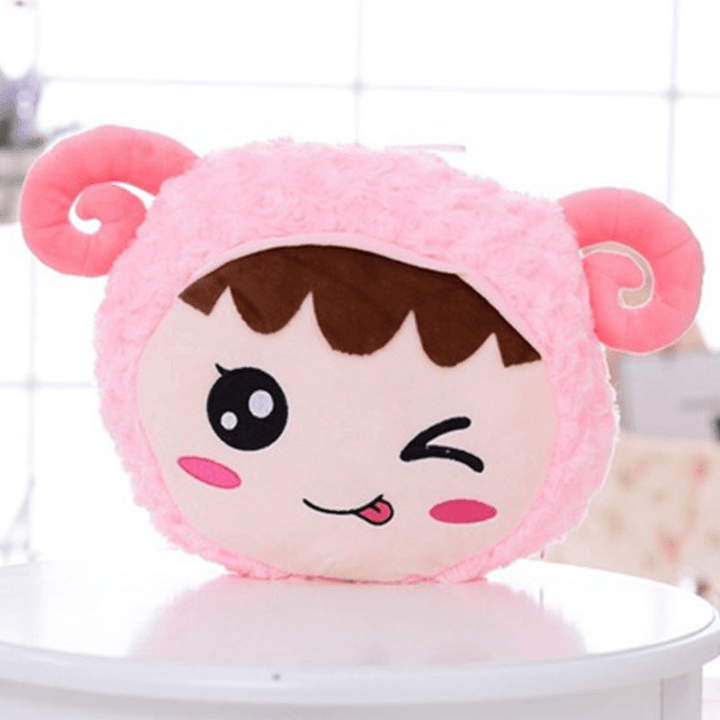 Flashing Plush Enoji Pillow Stuffed Led Light Cute Sheep Toy Luminous Pillow Colorful Animal Doll - MRSLM