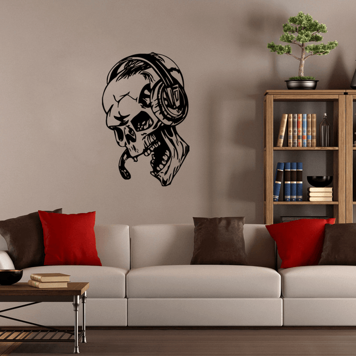 Hallowen Skull Head Showcase Glass Window Decor Wall Sticker Party House Home Decoration Creative Decal DIY Mural Wall Art Sticker - MRSLM