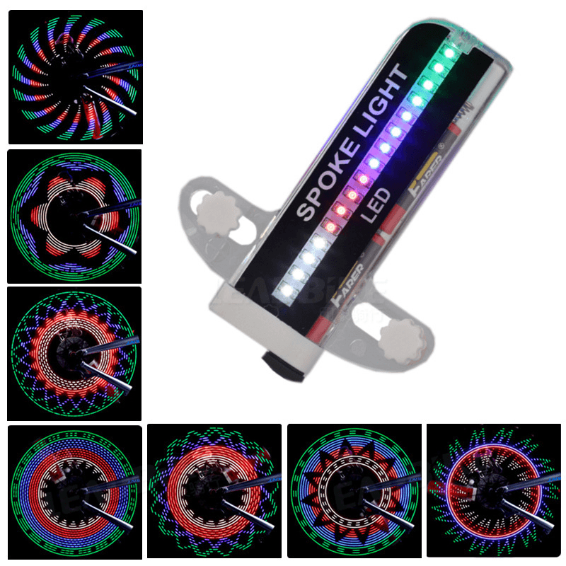 32LED Bicycle Light Bike Spoke Lamp Cycling Bike Tyre Tire Wheel Valve Flash Spoke Warning Light 32 Patterns Bicycle Lights - MRSLM