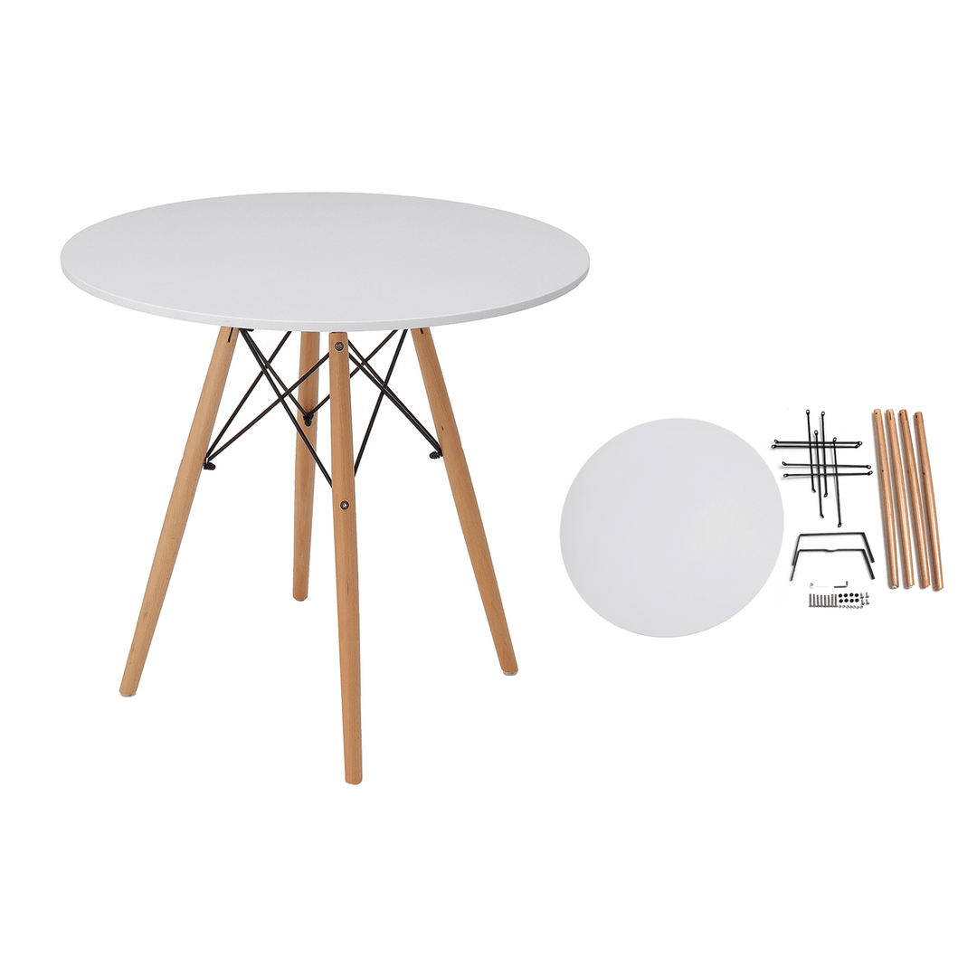 Eames round Table Modern Coffee Dining Desk Wood Leg Afternoon Tea Table Laptop Desk - MRSLM