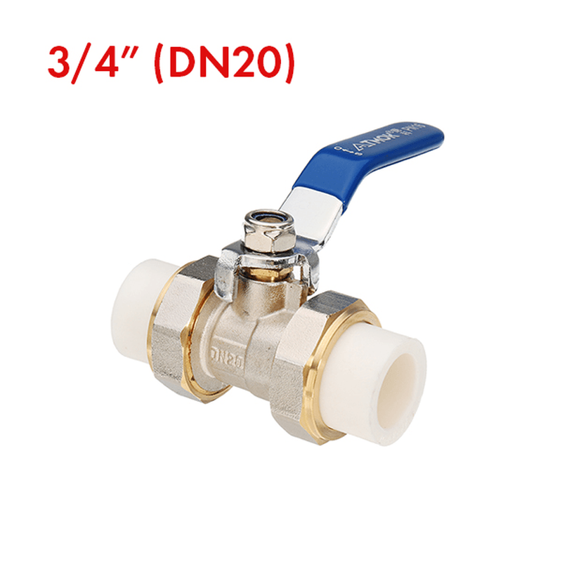 TMOK 3/4" 1" 1-1/4" PPR Brass Ball Valve Heat Fusion Double Union Socket Plumbing Fitting - MRSLM