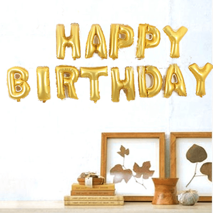 16 Inch Golden Foil Alphabet Balloons Letters Happy Birthday Party Decor - MRSLM