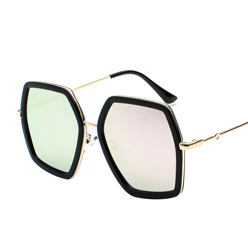 Multicolor Square Frame Sunglasses Metal Frame Sunglasses - MRSLM