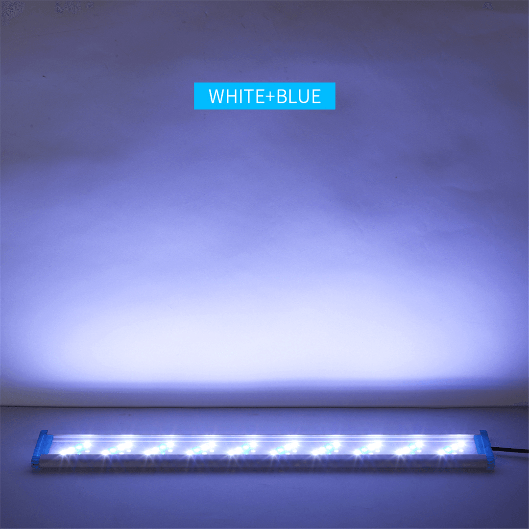 18-48CM Fish Tank Lamp Aquarium LED Lighting with Extendable Brackets White and Blue Leds Fits for Aquarium - MRSLM