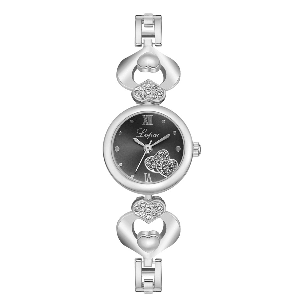 LVPAI P827 Crystal Love Heart Gift Women Wrist Watch Full Steel Casual Style Quartz Watches - MRSLM