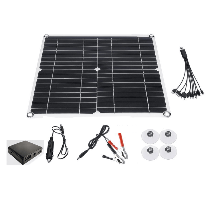 80W 12V Monocrystalline Solar Panel Charge Controller W/ Dual USB for Camping - MRSLM