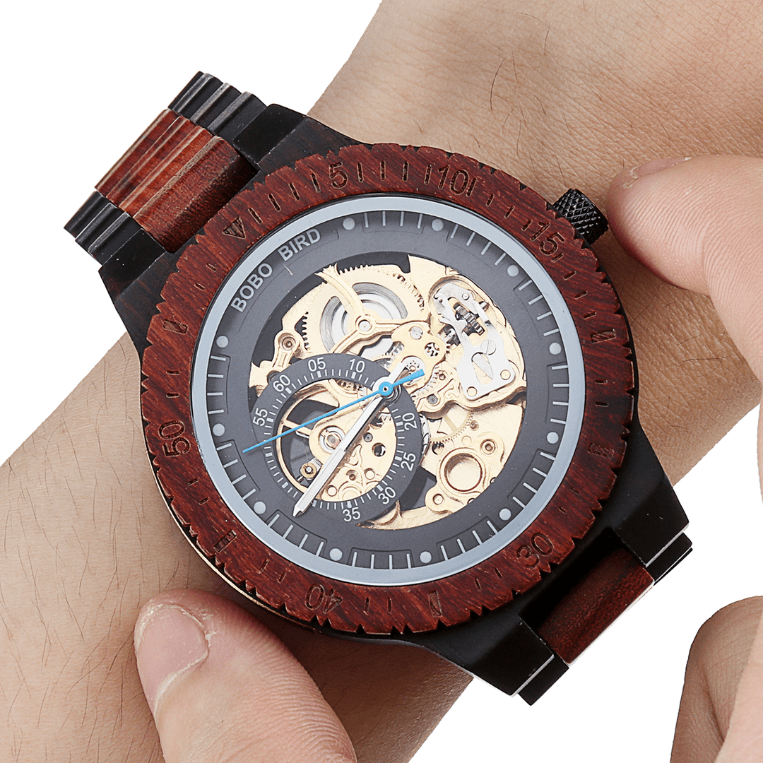 BOBO BIRD R05 Men Wooden Luminous Hand Wristwatches Mechanical Watch - MRSLM