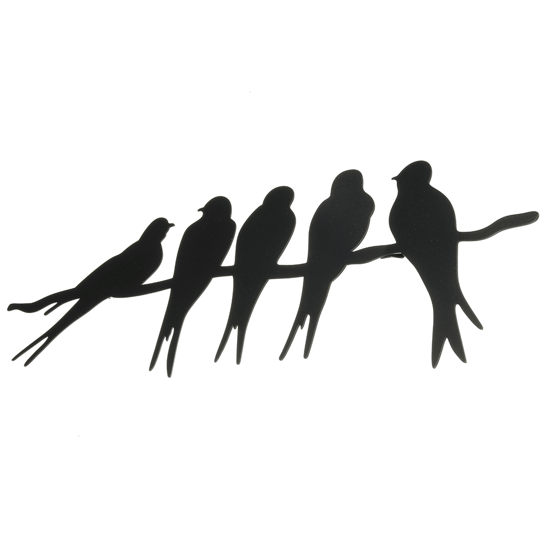 Bird Silhouettes Garden Fence Decor Woodpecker Robin Steel for Home Country Yard Art Decoration - MRSLM