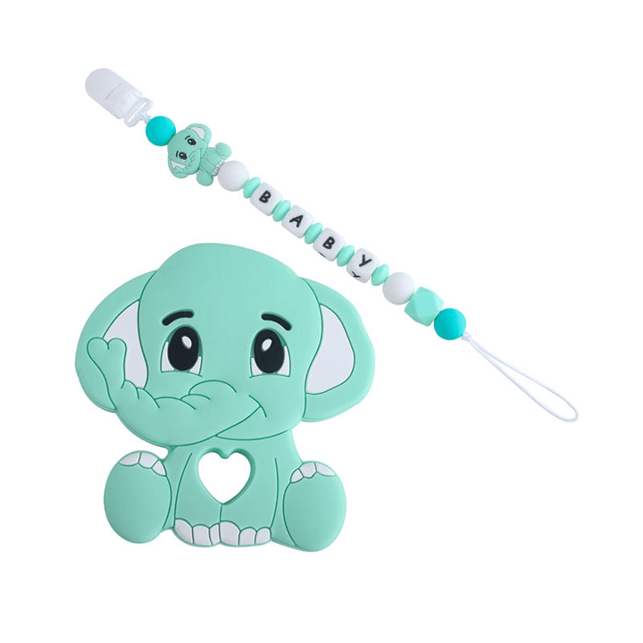 New Plastic Duckbill Clip Elephant Silicone Teether Molar Toy - MRSLM