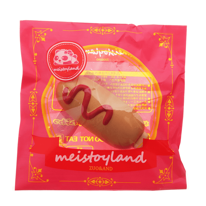 Meistoyland Squishy Hot Dog Soft Slow Rising Bun Kawaii Cartoon Toy Gift Collection - MRSLM