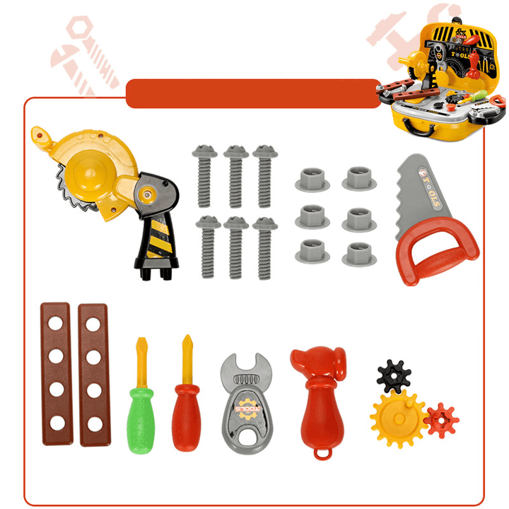 23PCS Children'S Maintenance Tools Kit Set Repair Tool Suitcase Kids' Educational Repair Toys Gift - MRSLM