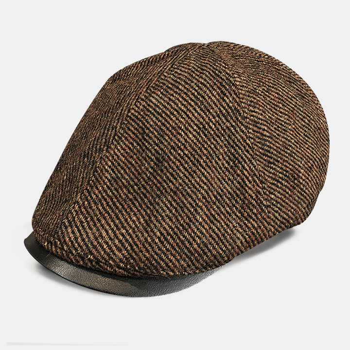 Men Wool Warm Retro British Style Young Painter Hat Beret Hat Forward Hat Flat Hat - MRSLM