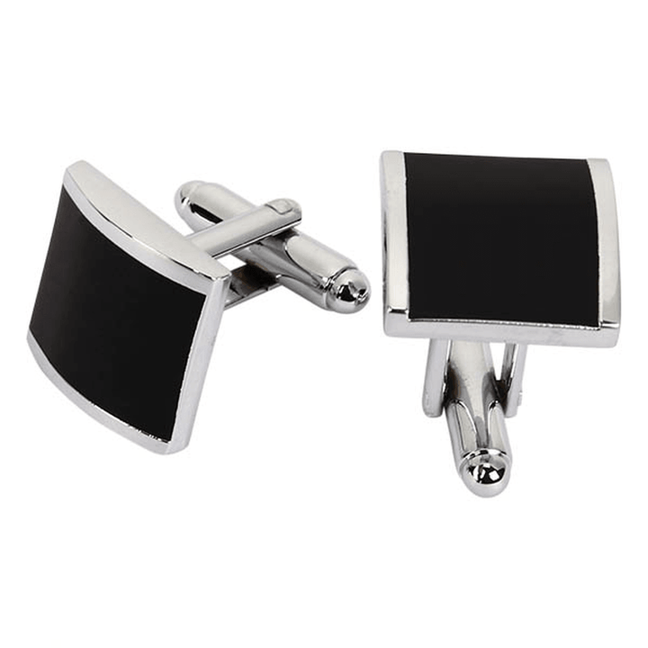 WSC Men Cufflinks Metal Series Stylish Enamel Square Shape Decoraction for Shirts - MRSLM