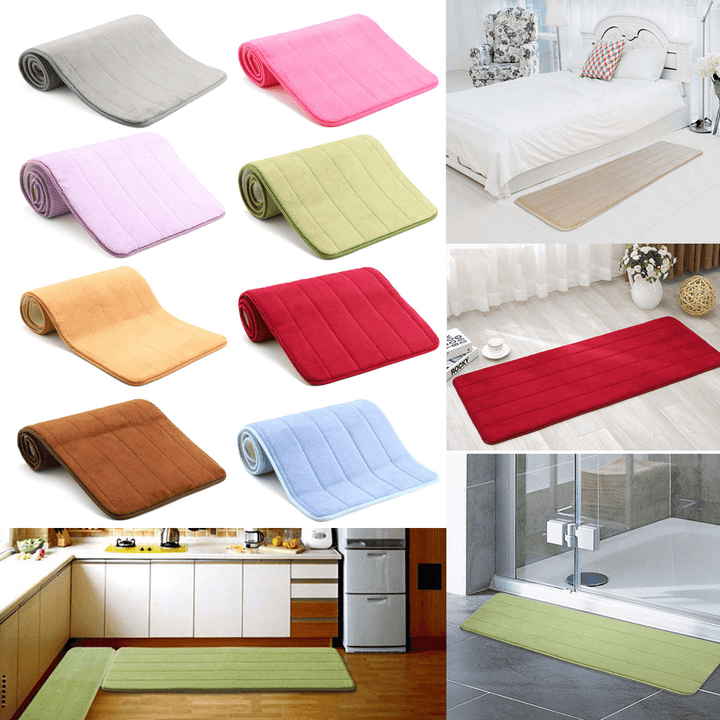 120X40Cm Absorbent Long Memory Foam Carpet Door Floor Mat Bedroom Bathroom Kitchen Bath Non Slip Rug - MRSLM