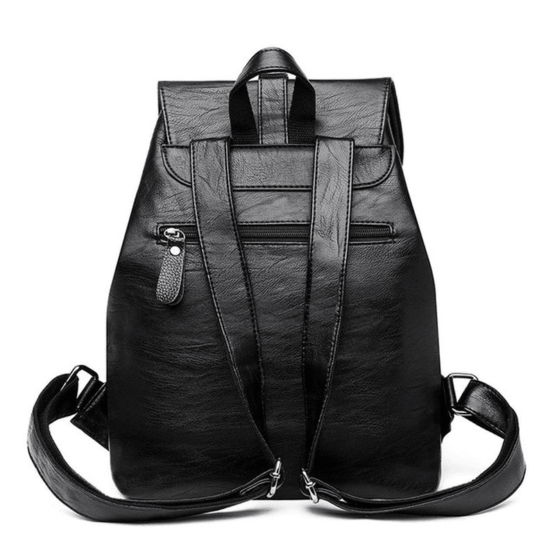 Soft PU Leather Backpack Ladies Casual Shoulder Bag Outdoor Hunting Travel Rucksack - MRSLM