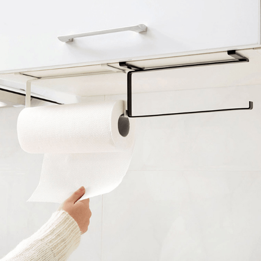 Doors Cabinet Roll Paper Holder Kitchen Towel Hook Wardrobe Towel Rack - MRSLM