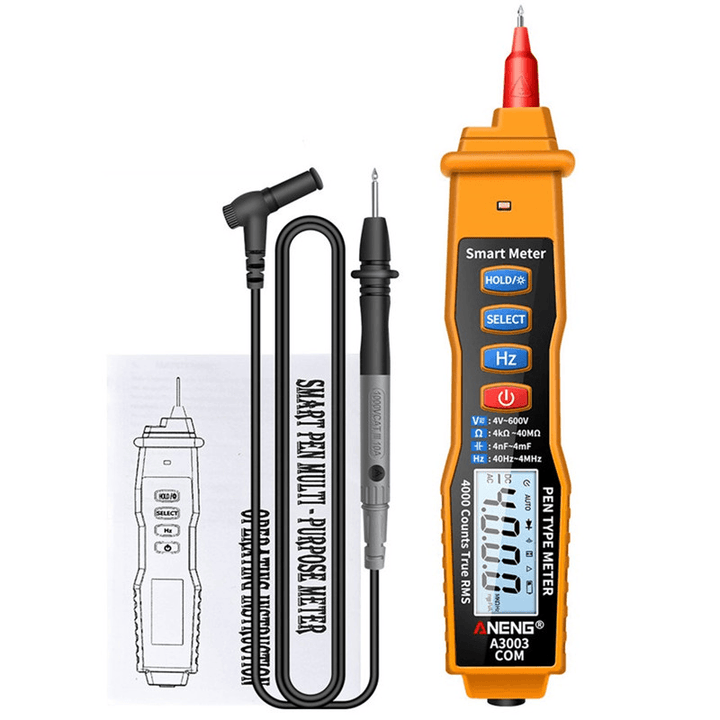 ANENG A3003 Digital Pen Multimeter Professional 4000 Counts Smart Meter with NCV AC/DC Voltage Resistance Capacitance Testers - MRSLM