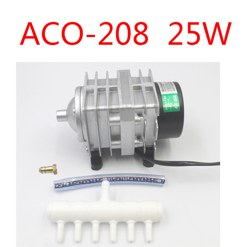 25W/35W/45W Electromagnetic Air Compressor Fish Tank Oxygen Air Pump Hydroponics 6 Way Air Aerator Pump - MRSLM