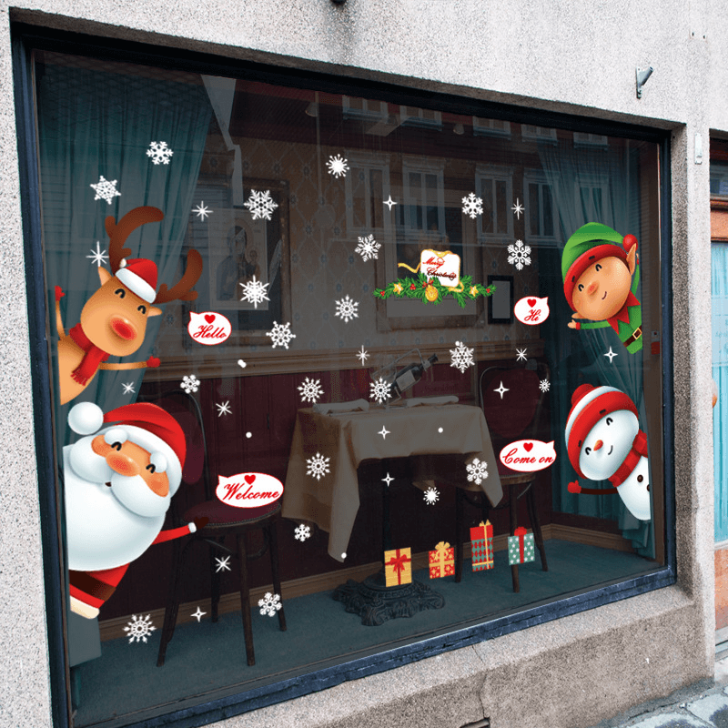 Miico SK9242 Christmas Sticker Window Door Wall Stickers Removable for Christmas Decoration - MRSLM