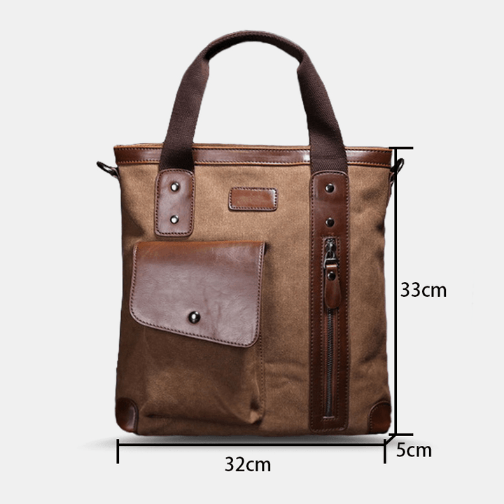 Men Casual Wild Large Capacity Handbag Canvas 6.3 Inch Phone Bag Shoulder Bag - MRSLM