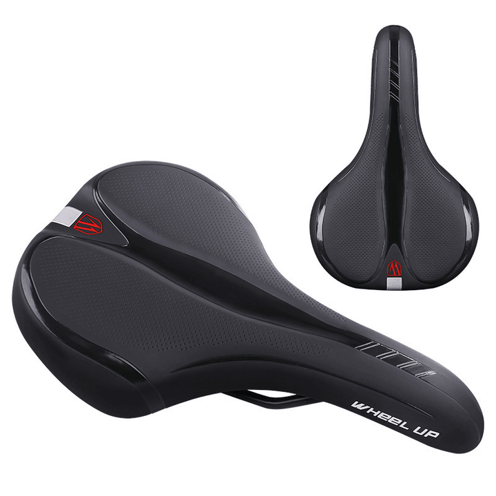 WHEEL up P005 Reflective Bike Saddle Cycling Hollow Breathable Shock Absorption Seat Cushion MTB Comfort Seat Pad - MRSLM