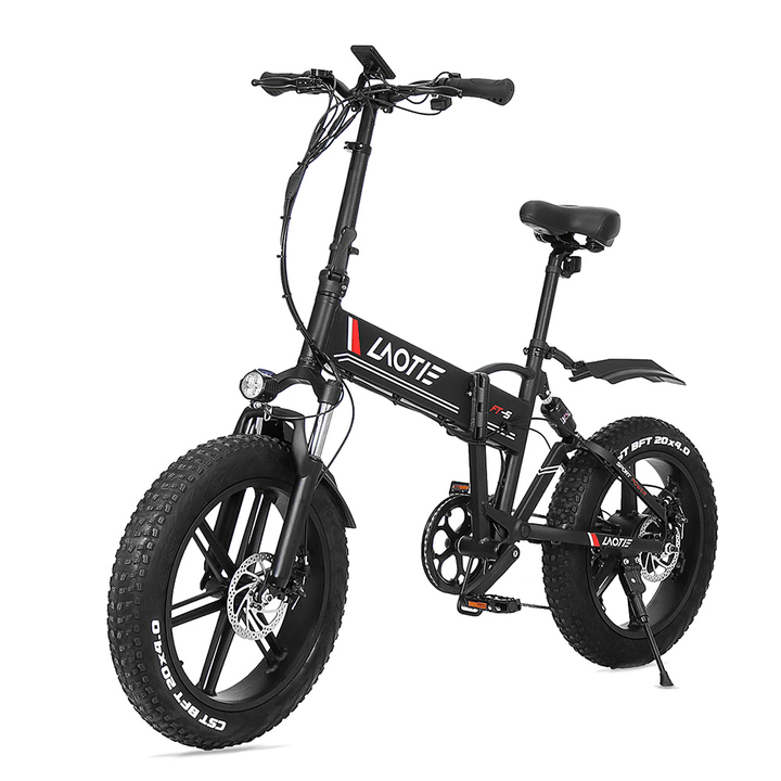 LAOTIE® FT5 20In Fat Tire 48V 10Ah 500W Folding Electric Moped Bike 35Km/H Top Speed 80-90Km Mileage E-Bike - MRSLM