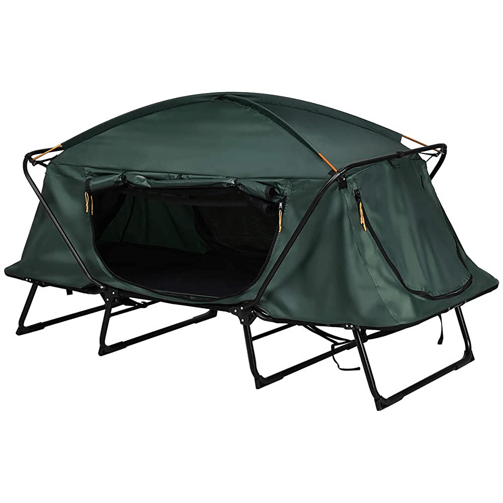2 Person Camping Tent off the Ground Folding Waterproof Double Layer Cold Protection Anti-Wind Sunshade Dome Canopy Hiking Travel with Carry Bag - MRSLM
