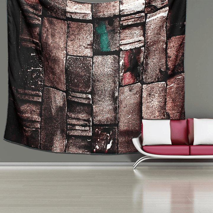 Hanging Tapestry Retro Art 3D Brick Stone Printed Bedroom Home Dorm Wall Decorations - MRSLM