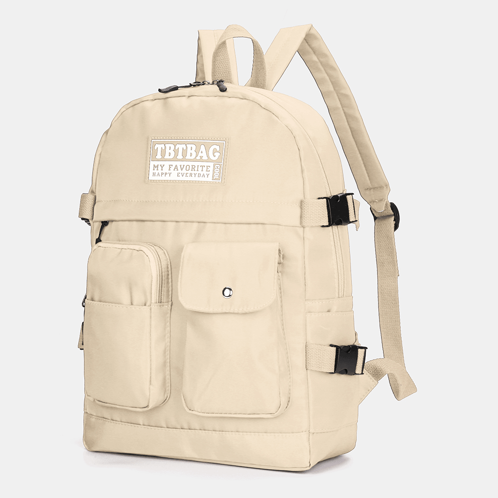 Women Nylon Multi-Pocket Casual Backpack School Bag - MRSLM