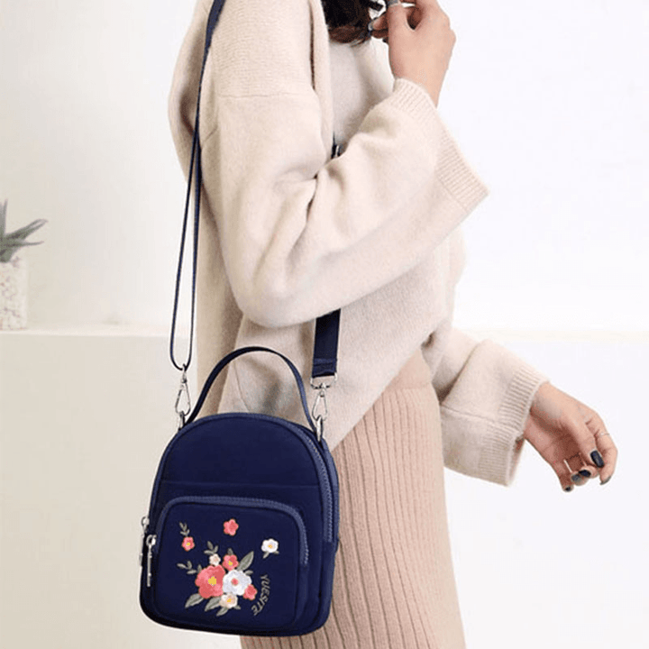 Women Fashion Embroidery Shoulder Bag Crossbody Bag - MRSLM