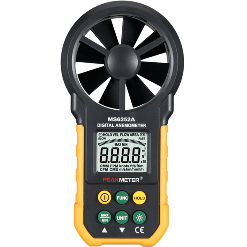 PEAKMETER MS6252A Multifunctional Digital Anemometer Air Volume Tachometer Wind Air Speed Tester - MRSLM