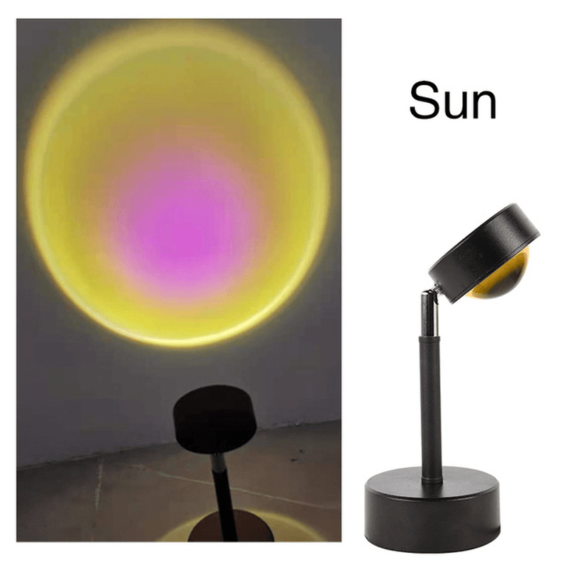 Sunset Lamp Projector LED Rainbow Atmosphere Table Projection Lamp Night Light for Home Bedroom Coffee Shop Wall Decoration - MRSLM