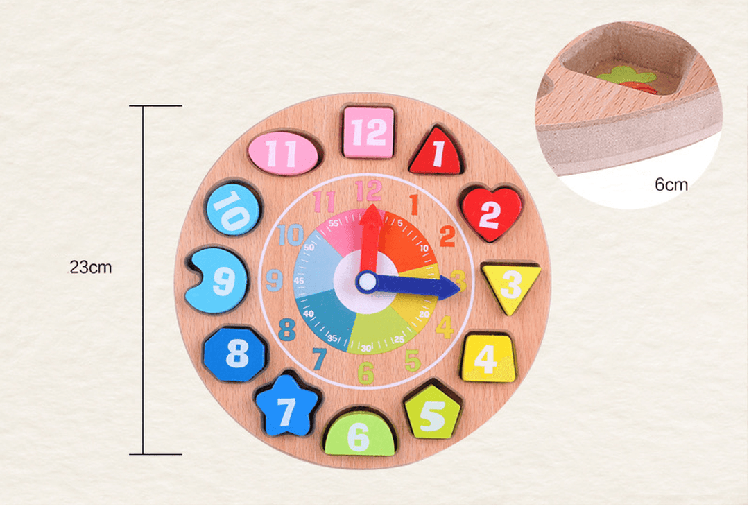 Wooden Colorful Numbers Cartoon Threading Clock - MRSLM