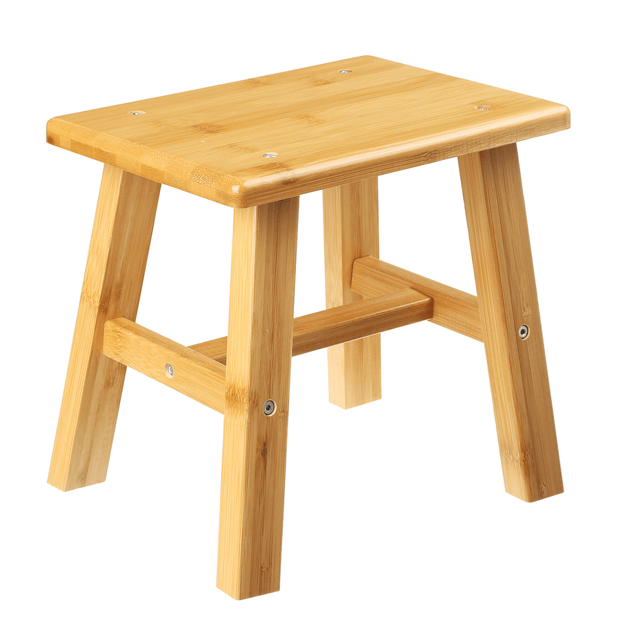 Wooden Square Stool Small Simple Children Chair Bamboo Dining Table Stool Household Bench for Home Living Room Bedroom - MRSLM