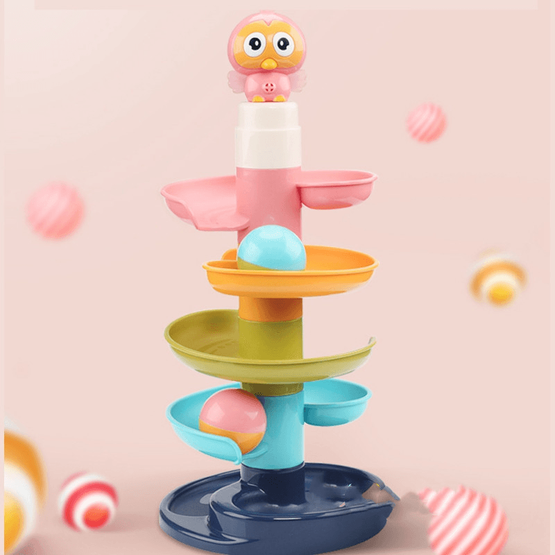 Baby Puzzle Fun Track Sliding Ball Tower Building Block Toy - MRSLM