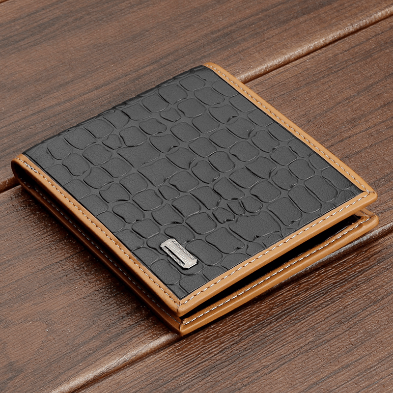 Men Faux Leather Business Casual Bifold Multi-Slot Card Holder Wallet - MRSLM