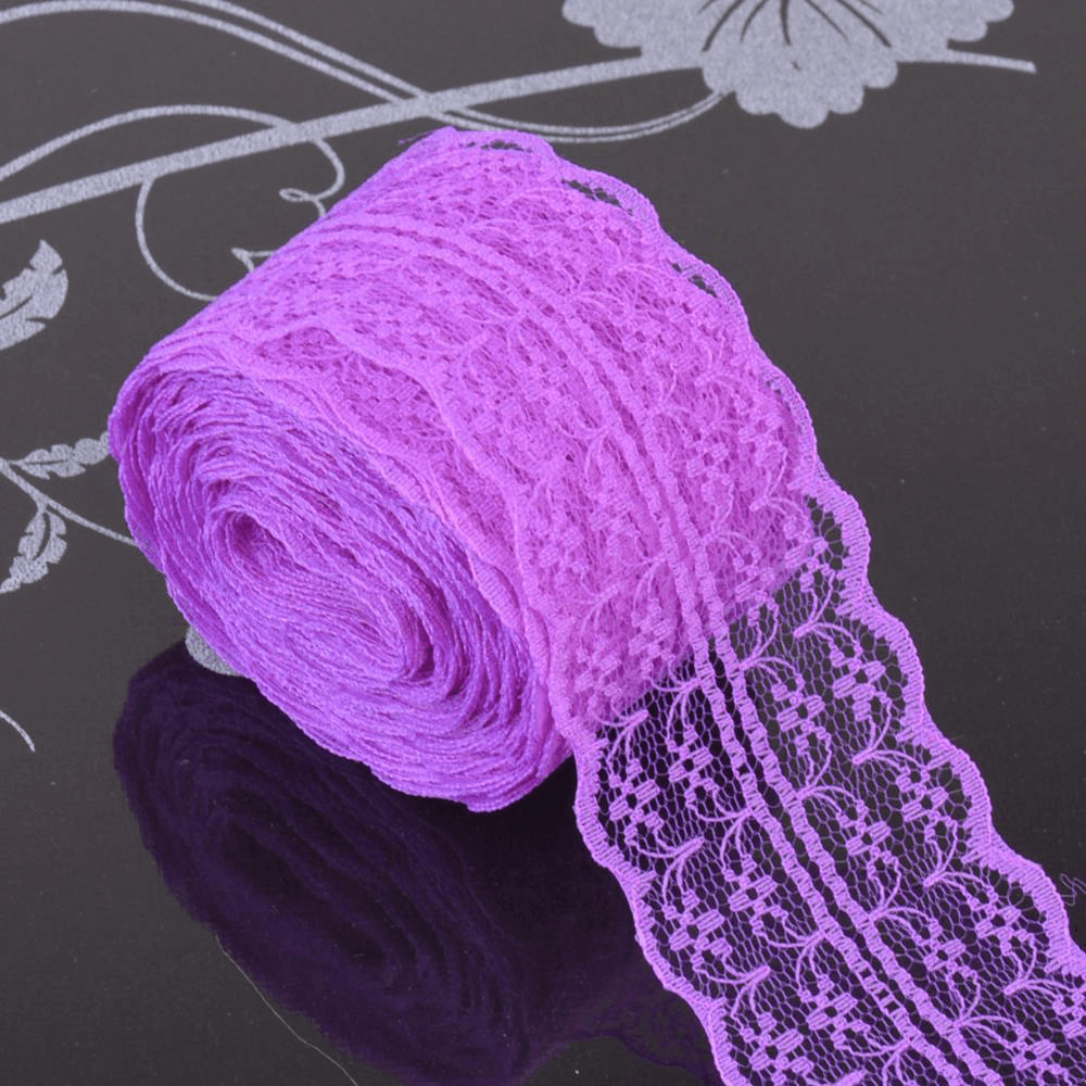 10 Yards 4.5Cm Multi-Color Lace Wide Ribbon DIY Crafts Sewing Clothing Materials Gift Wedding Lace Closure - MRSLM