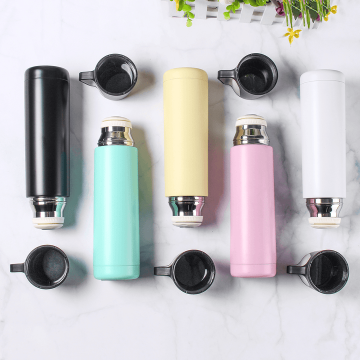 500Ml Stainless Steel Thermal Vacuum Water Bottle Hot Coffee Lid Travel Cup Mug - MRSLM