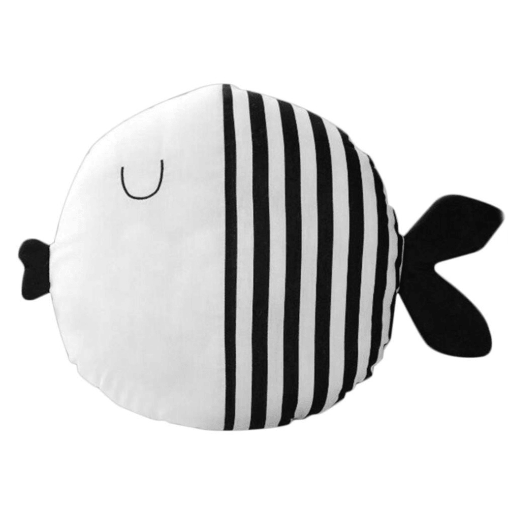 Cartoon Doll Pillow Cute Striped Polka Dot Fish Pillow Kids Accompany Sleeping Doll Cushion - MRSLM