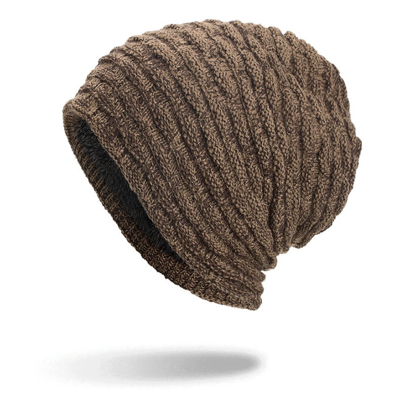 Men Women Special Stripe plus Velvet Knitted Hat Beanie Caps - MRSLM