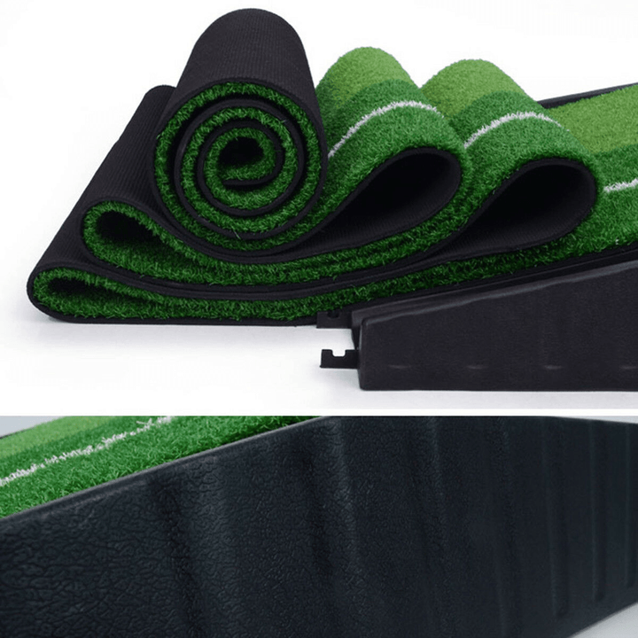 2.5M Golf Practice Mat Golf Training Grass Mat Thick Smooth Putting Pad Outdoor Garden Office - MRSLM