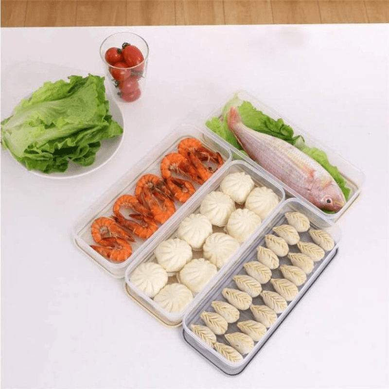 Plastic Transparent Single-Layer Sealed Box Food Refrigerator Storage Rack with Locking Lids - MRSLM