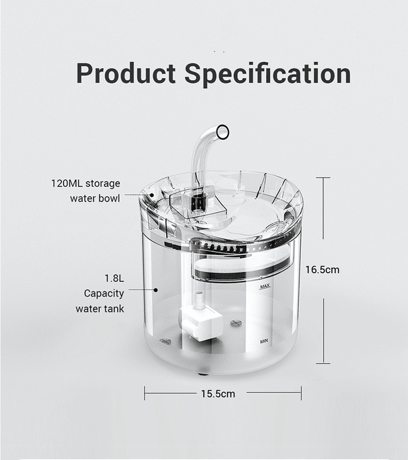1.8L Pet Water Dispenser Filter Automatic Circulation Water - MRSLM