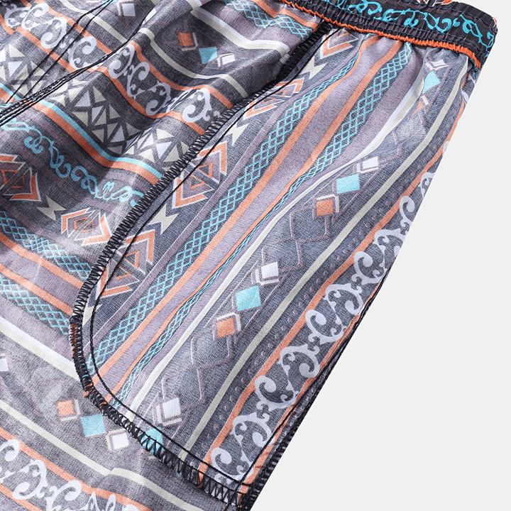 Mens Ethnic Style Pattern Casual Beach Board Shorts - MRSLM