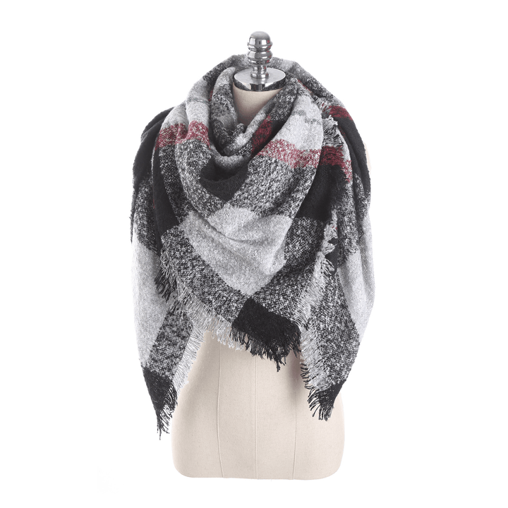 Women'S Color Matching Lattice Scarf - MRSLM